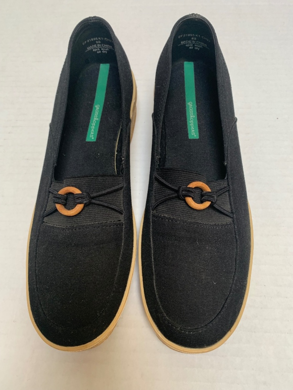 Grasshoppers Woman's Size 8S Black Canvas Slip On Shoe
